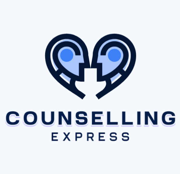 Counselling Express site logo with the heart in above and text in below